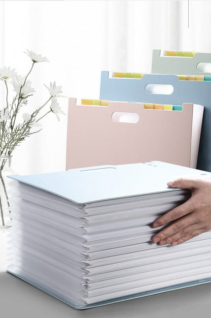 Horizontal 13 Pockets File Folder Letter Size Expanding File Folder Desktop File Organizer Office Fi