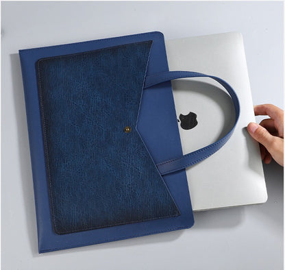 Large Capacity PU Leather Business Document Holder Bag Briefcase With Carrying Handle
