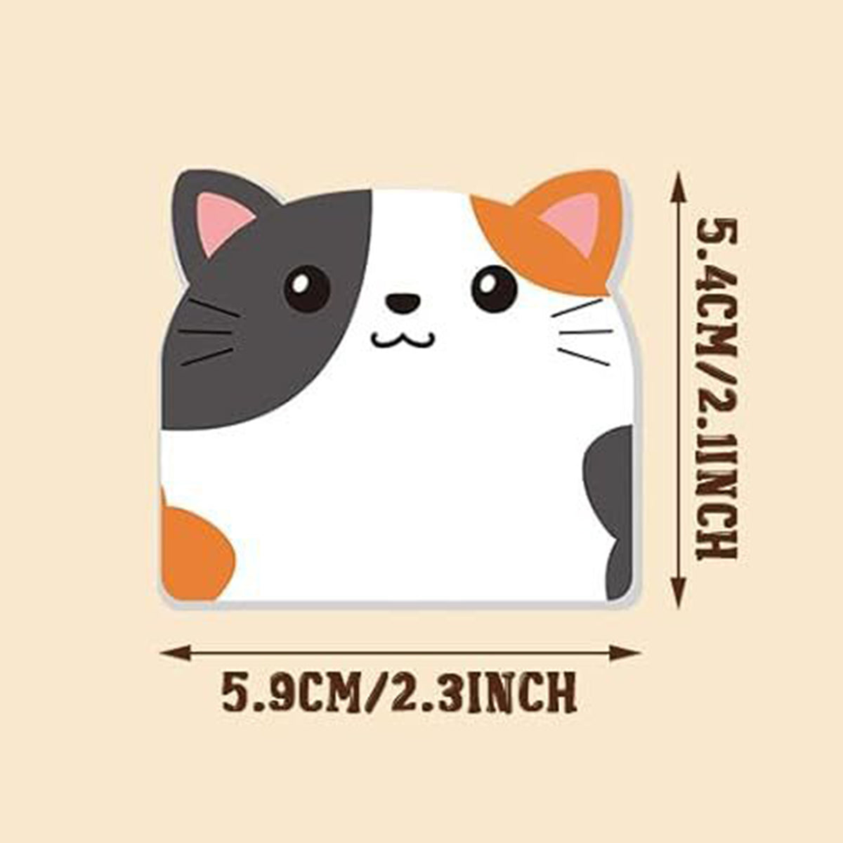 Custom 30 Sheets Adhesive Cute Cat Notepad Bookmarks