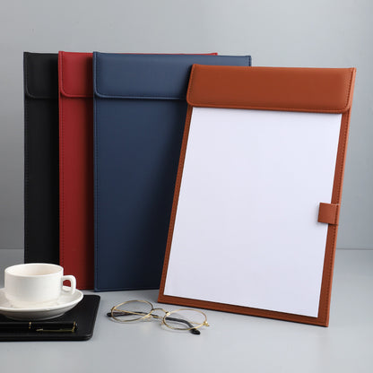 9.06" W x 13" H PU Leather Magnetic Clipboard w/Pen Holder