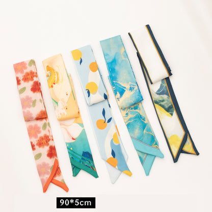 35" x 2" Full Custom Long Neckerchief Ribbon Scarf Hairband Handbag Wrap Scarf Neck Tie #1-Polka Dot