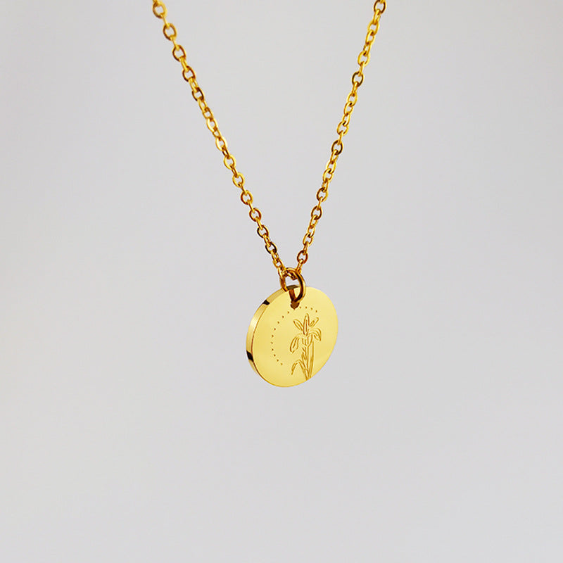 Customized Logo Round Iris Necklace