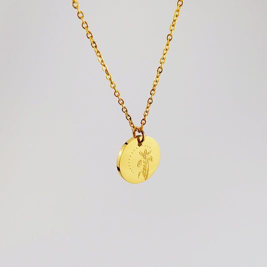 Customized Logo Round Iris Necklace