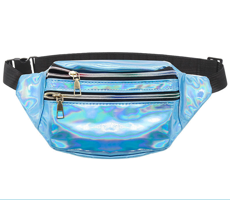 Waterproof Holographic Fanny Pack Shiny Waist Pack Luminous Waist Bag