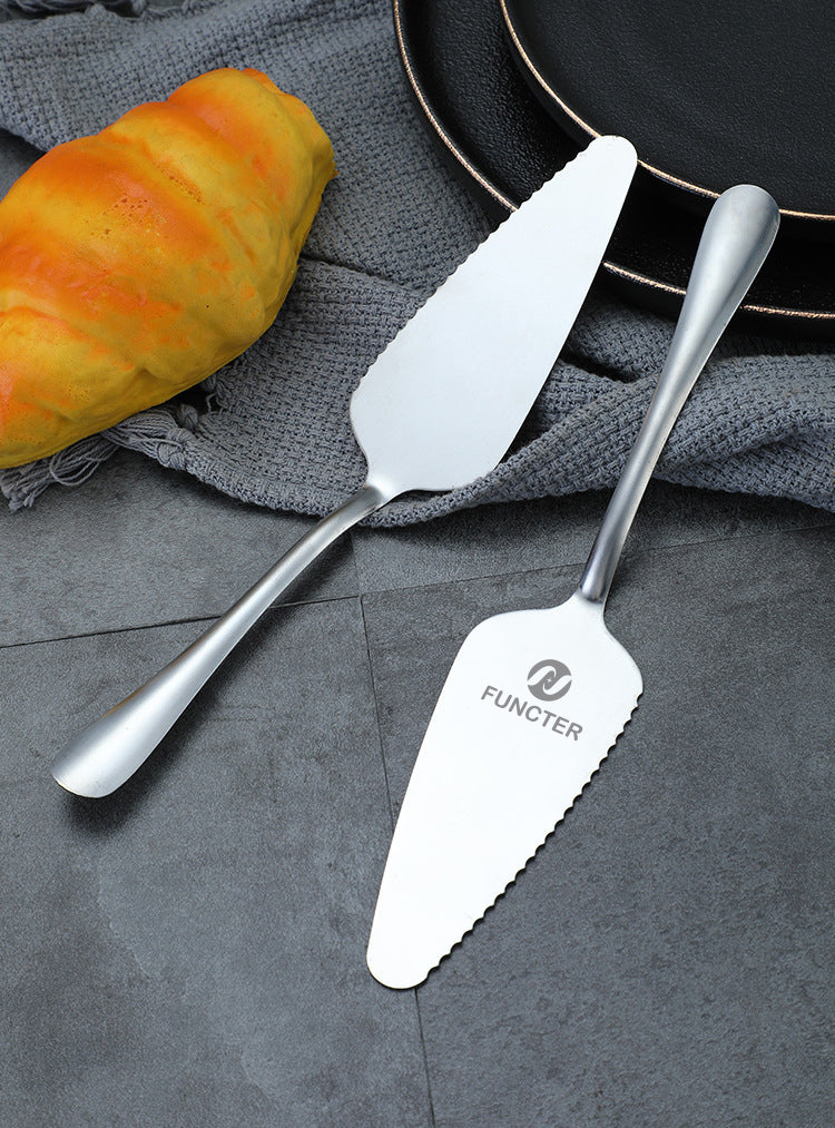 9.5" 304 Stainless Steel Silver Cake Spatula Baking Tools W/Teeth For Pie/Pizza/Cheese/Cake