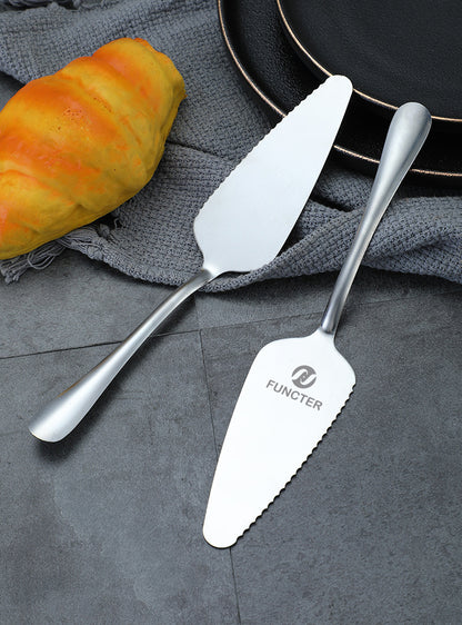 9.5" 304 Stainless Steel Silver Cake Spatula Baking Tools W/Teeth For Pie/Pizza/Cheese/Cake