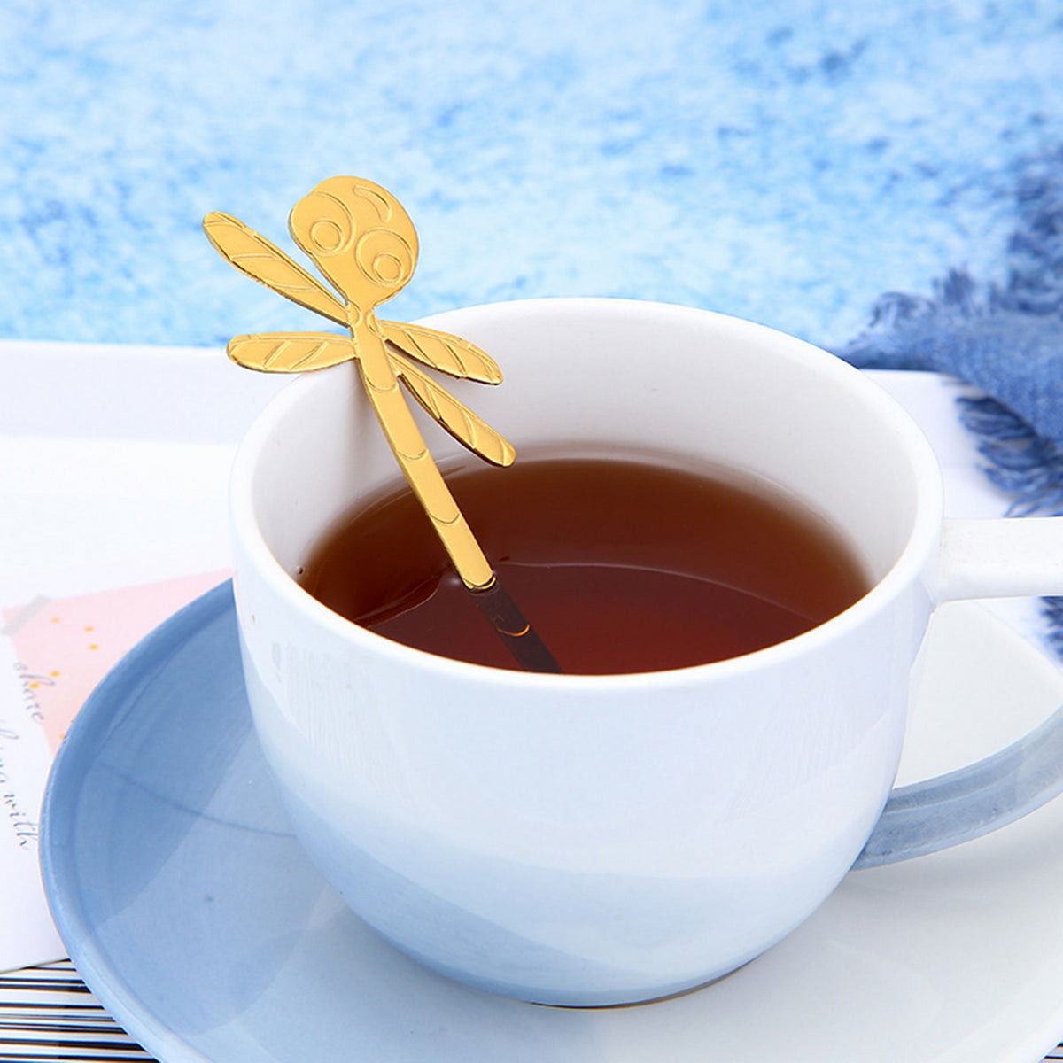 304 Stainless Steel Coffee Spoon Dragonfly Hanging Stirring Spoon