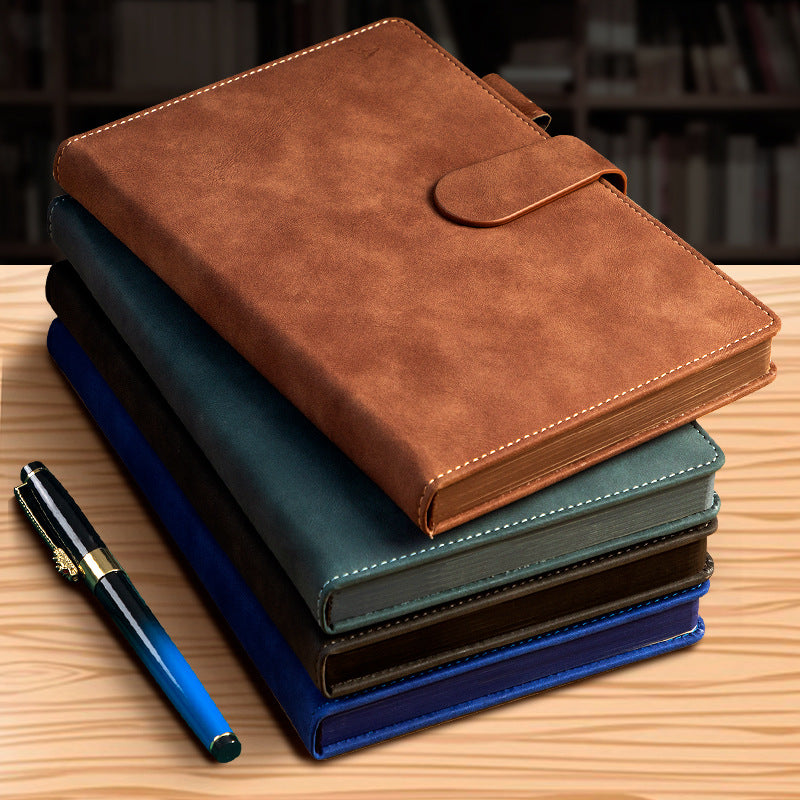 A5 PU Leather Lined Notebook W/ Pen Sleeve