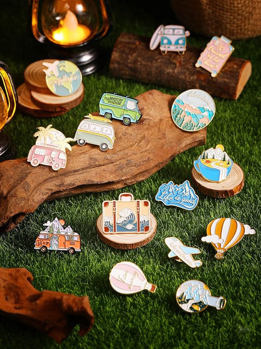 Airplane Lapel Pin Cute Enamel Lapel Pins for Backpack Hat Outdoors Adventure Brooch Pin Badge
