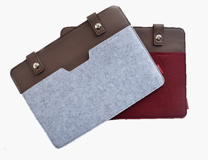 13" PU Laptop Felt Sleeve w/Double Magnetic Hasp