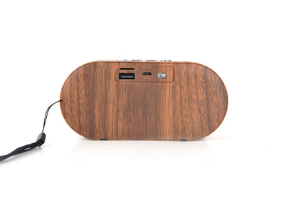 Dark Wood Grain Brown Blank Back View
