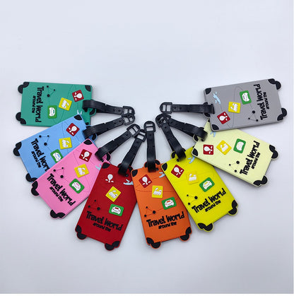 Custom Suitcase Shaped 3D Raised Soft PVC Luggage Tag For Travel Baggage Identification