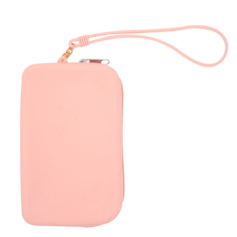 Portable Multi Purpose Soft Silicone Zipper Bag Organizer Purse With Handle
