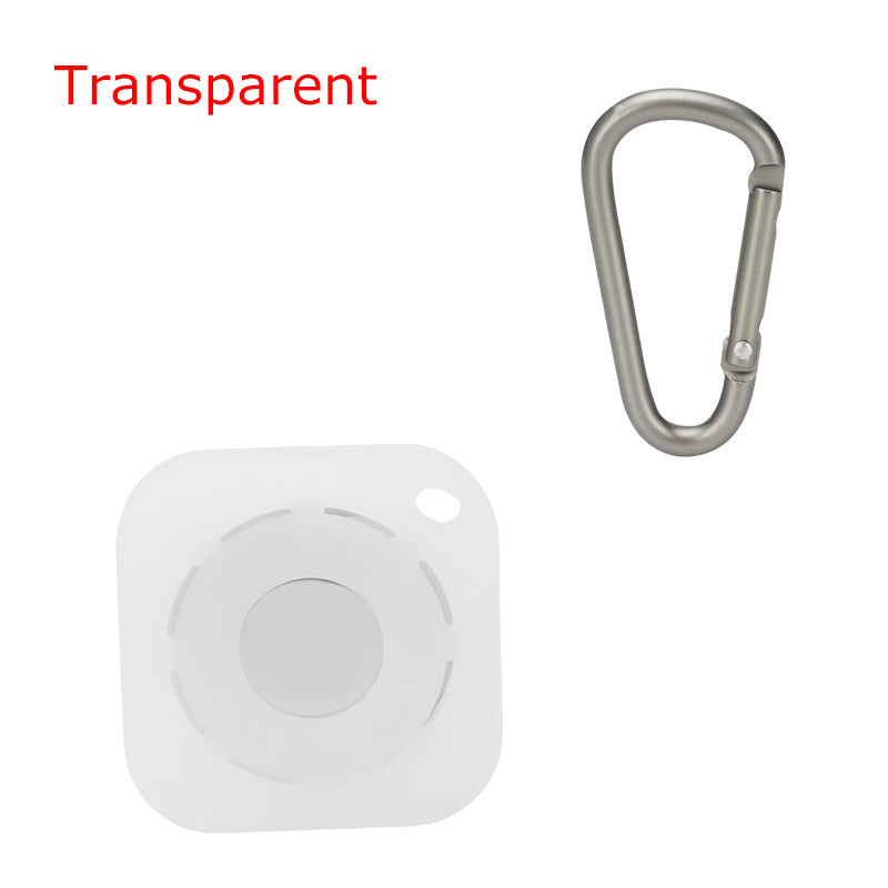 Square Silicone Key Tag Tracker Cover Access Card Sleeve Anti-Lost Protector Holder W/ Carabiner