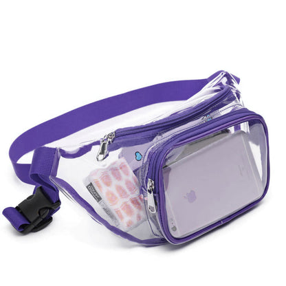 Transparent PVC Fanny Pack W/Two Zipper Pockets