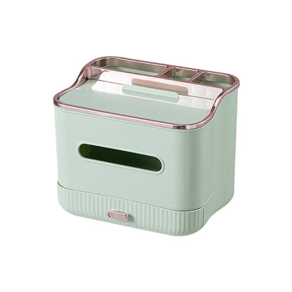 Multifunctional Tissue Storage Box Vanity Countertop for Paper, Remotes, Phone, Glasses Etc