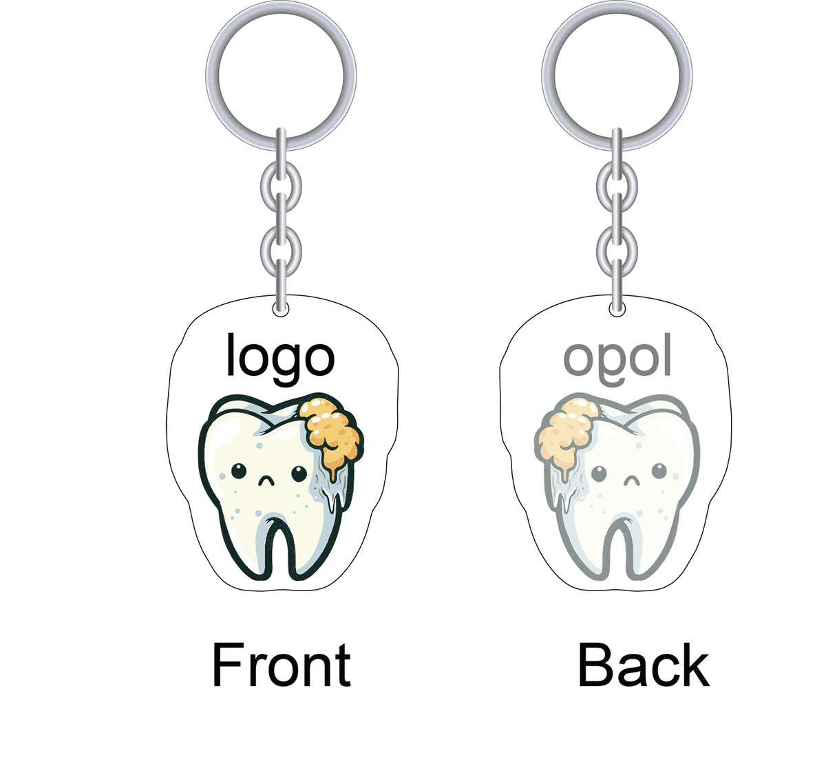 Acrylic Tooth-Shaped Keychain