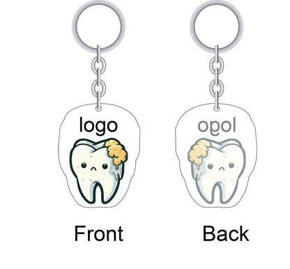 Acrylic Tooth-Shaped Keychain
