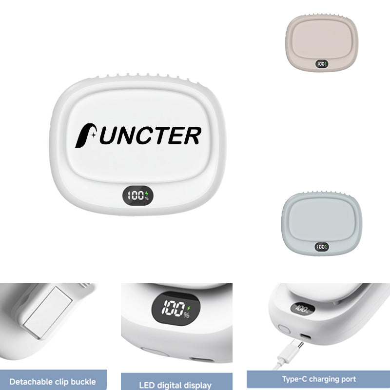 Wearable Neck & Waist Mini Fan, Rechargeable Personal Fan W/ LED Display