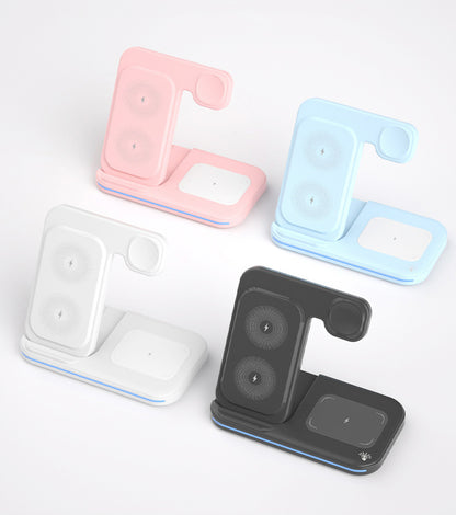 Magnetic 3" 1 Wireless Charging Station Wireless Charging Pad Travel Charger For Multiple Devices
