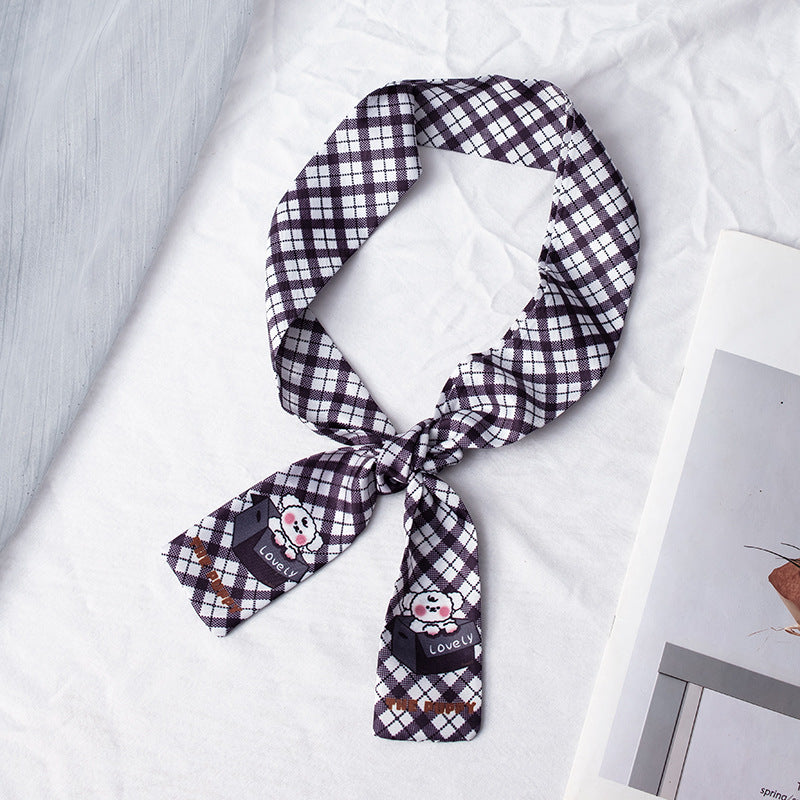 35" x 2" Full Custom Plaid Neckerchief Long Hair Ribbon Neck Scarf Handbag Wrap Scarf Neck Tie #23