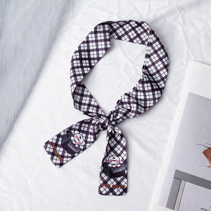 35" x 2" Full Custom Plaid Neckerchief Long Hair Ribbon Neck Scarf Handbag Wrap Scarf Neck Tie #23