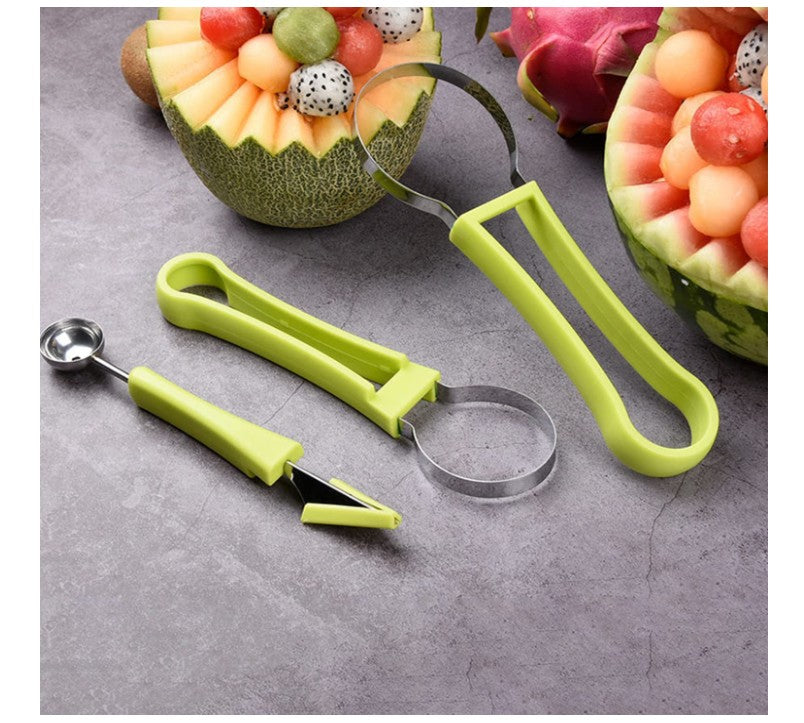 Carespot Melon Baller Scoop Set, 4" 1 Stainless Steel Melon Cutter Watermelon Scooper