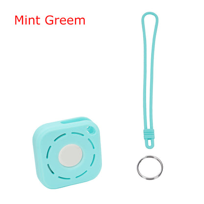 Square Silicone KeyTag Tracker Cover Access Card Sleeve Anti-Lost Protector Holder W/ Silicone Strap