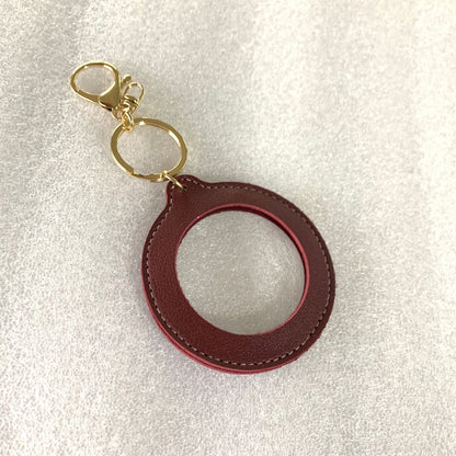 10X Vintage Leather Magnifier Keychain