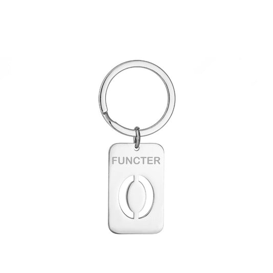 Number 0 Rectangular Tag Keychain 32 x 20 mm