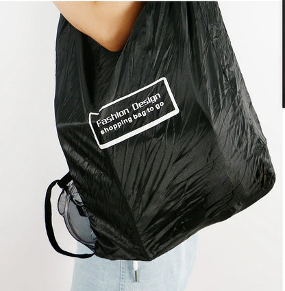Foldable Reusable Shopping Bag With Storage Case And Lock Large Capacity Roll Up