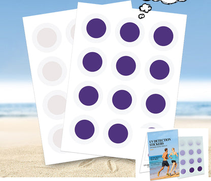 36 Pcs / 3 Sheets Sunburn Alert Sticker Round Shape Detection Reminder UV Stickers for Sunscreen