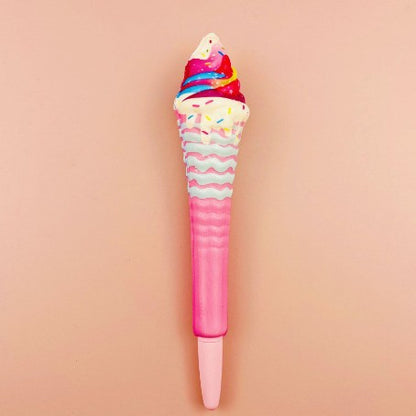 Summer Ice Cream Stress Reliever Pen 2" 1 Squeeze Toy Pen PU Foam Gel Ink Pen