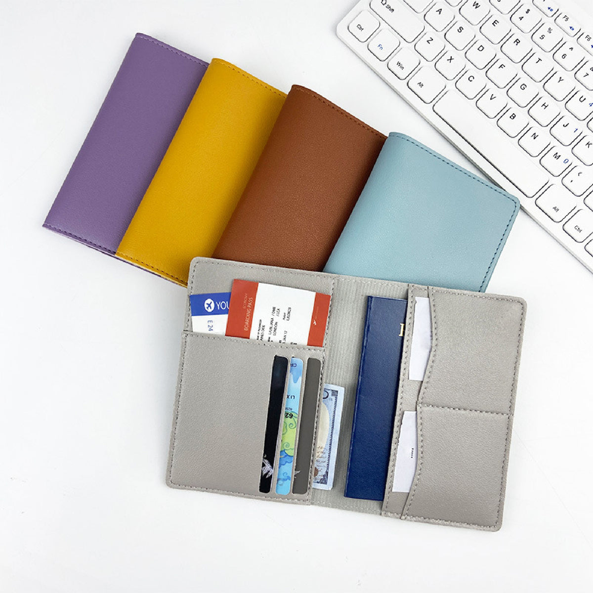 Passport Holder Card Slots Receipt Slots Passport Cover for Trip Travel Wallet Receipt Organizer