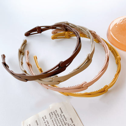 Portable Folding Headband Retractable Pocket Hair Band Spring Wavy Foldable Hair Hoop for Women Girl