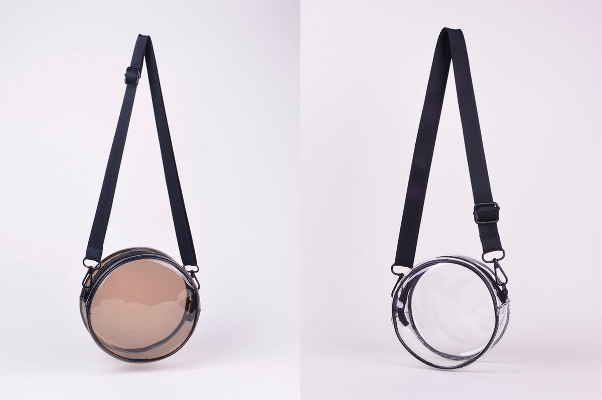 PVC Transparent Shoulder Bag Clear Bag Crossbody Bag W/Strap Stadium Approved Bag(Size M)