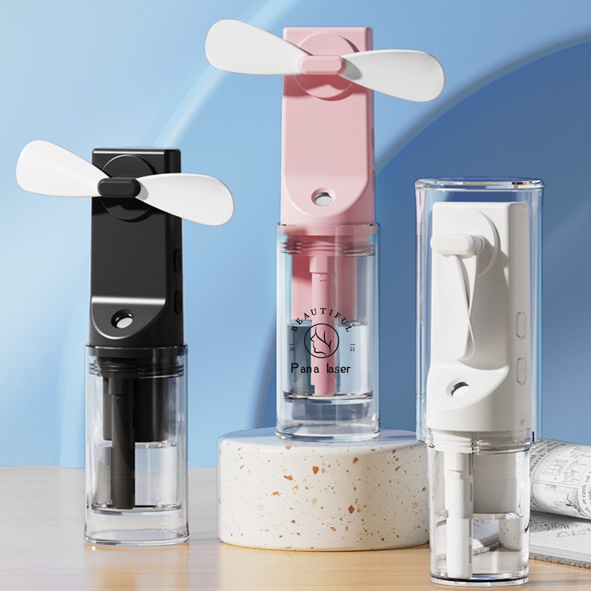 Rechargeable Misting Fan Mini Handheld Fan Spray Fan With Water Tank