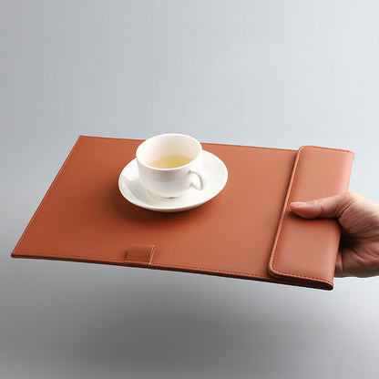 9.06" W x 13" H PU Leather Magnetic Clipboard w/Pen Holder