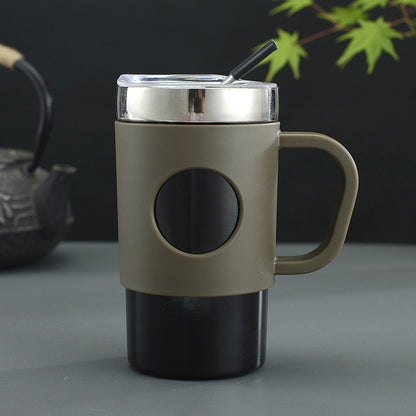 13 oz /400ml Coffee Mug Camping Mug Travel Tumbler Cup Insulated Water Bottle with Straw