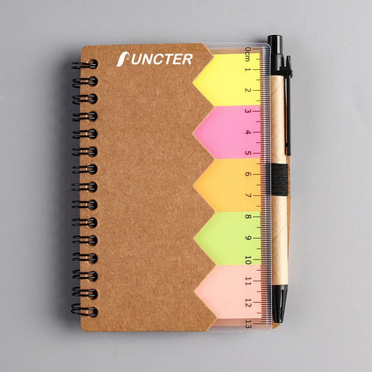Kraft Spiral Sticky Notes Combo Organizer & Pen