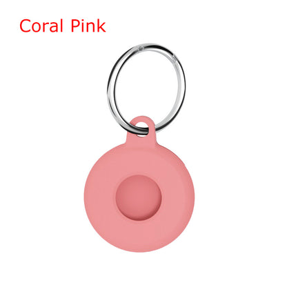 Circular Silicone Key Tag Tracker Cover Access Card Sleeve Anti-Lost Protector Holder W/ Key Ring