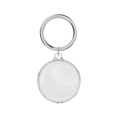 Circular Transparent TPU KeyTag Case Tracker Cover Anti-Lost Protector Holder W/ Key Chian