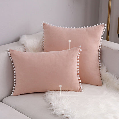15 x 8" Pompoms Pillowcase Boho Ball Tassel Trimmed Pillowshams Pompom Fringe Cute Pillowcase