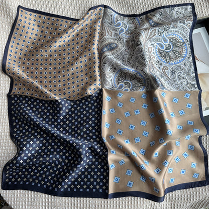 Custom 25" x 25" 100% Mulberry Silk Hair Scarf Silk Satin Neck Scarf