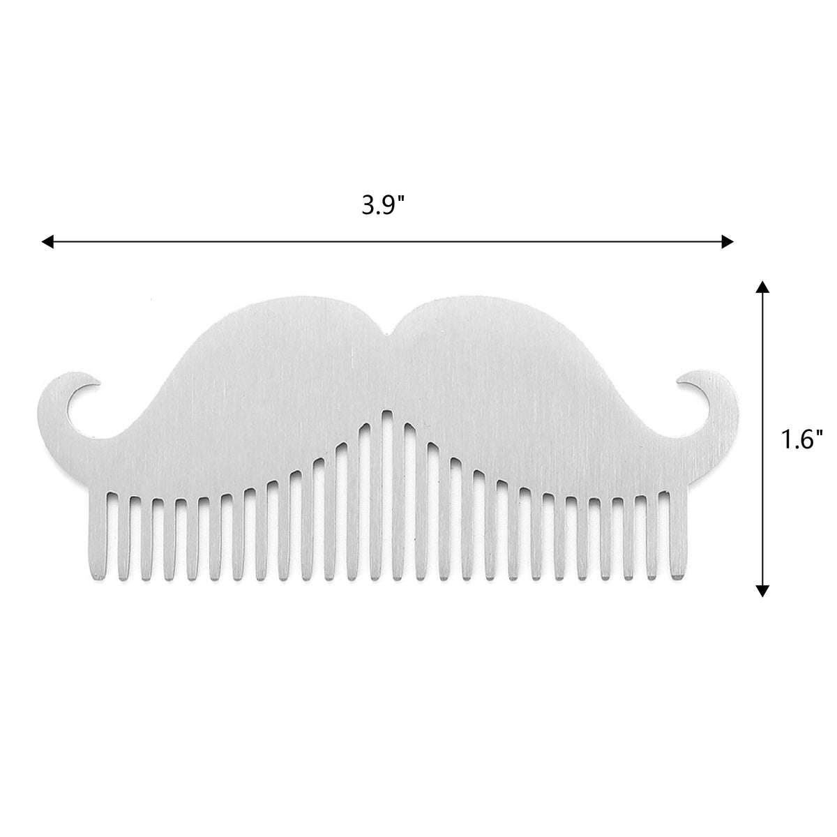 Goat Mustache Shape Comb Stainless Steel Beard Comb