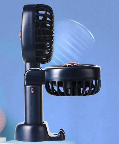 Rechargeable Mini Fan Handheld Fan Neck Fan With Battery Display Phone Stand With Lanyard