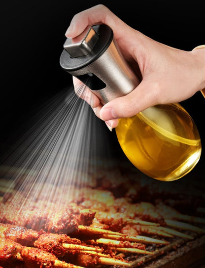 6.7oz Stainless Steel Press Type Oil Bottle
