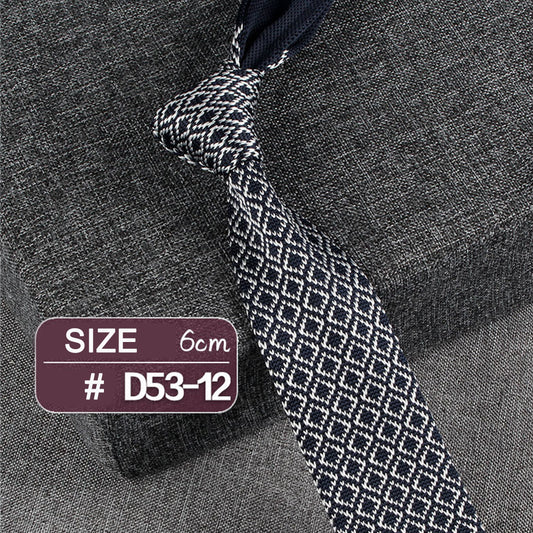 #12 Casual Style Knitted Narrow Men Tie Polyester Woven Collar Tie