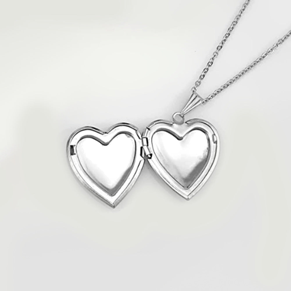 Heart Shape Memorial Locket Necklace Photo Locket