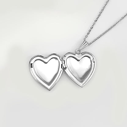 Heart Shape Memorial Locket Necklace Photo Locket